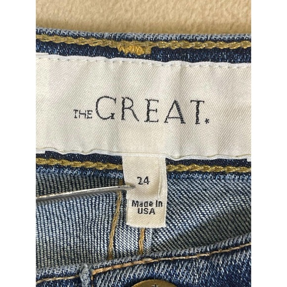 The Great The Dude Slim Jeans Womens 24 Cropped Raw Hem High Rise Button Fly - Picture 9 of 12